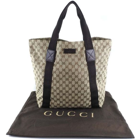 Gucci Gg Canvas Beige Canvas Tote Bag (Pre-Owned) - Picture 11 of 11